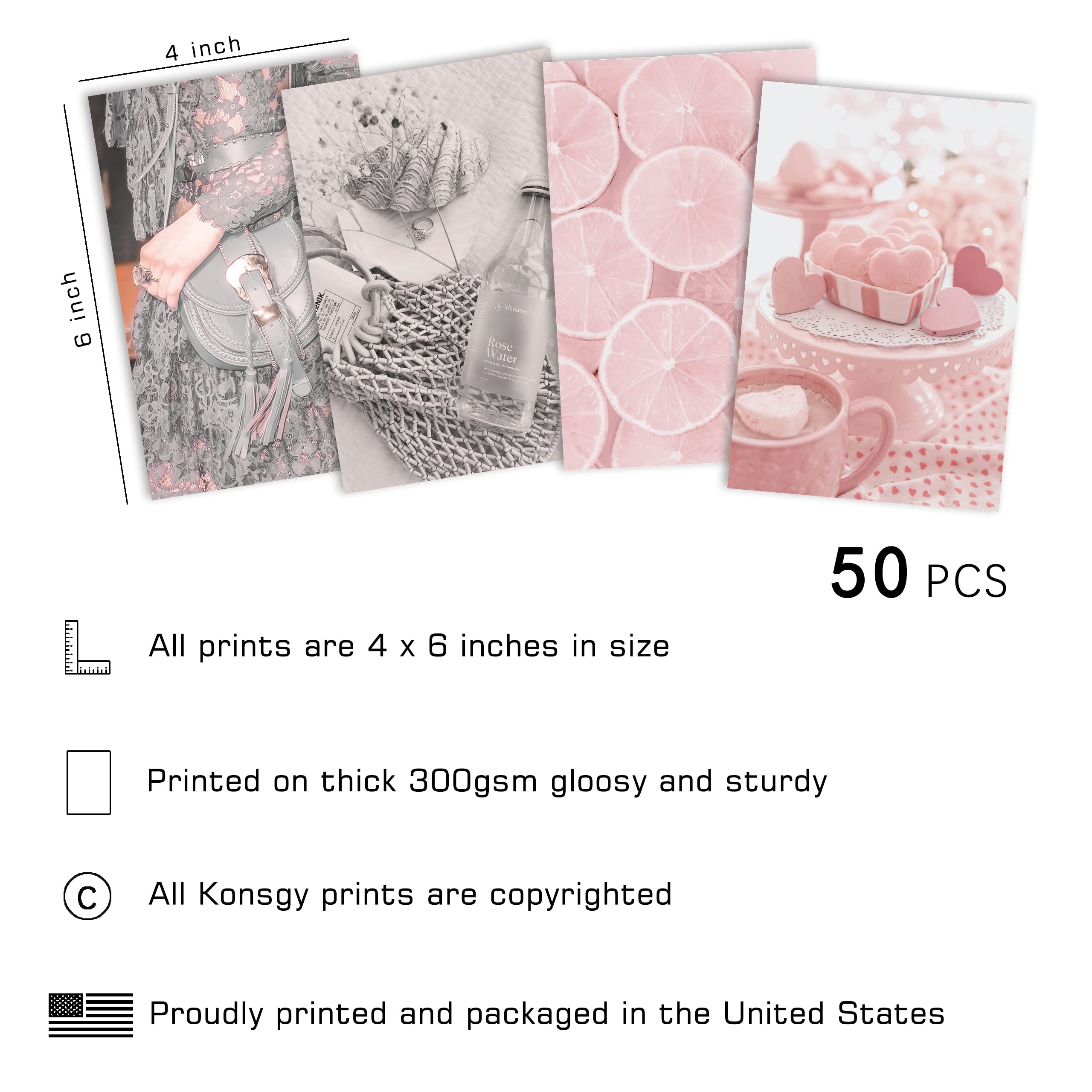 Amazon.co.jp: ピンクグレー 美しい写真壁コラージュキット 50セット